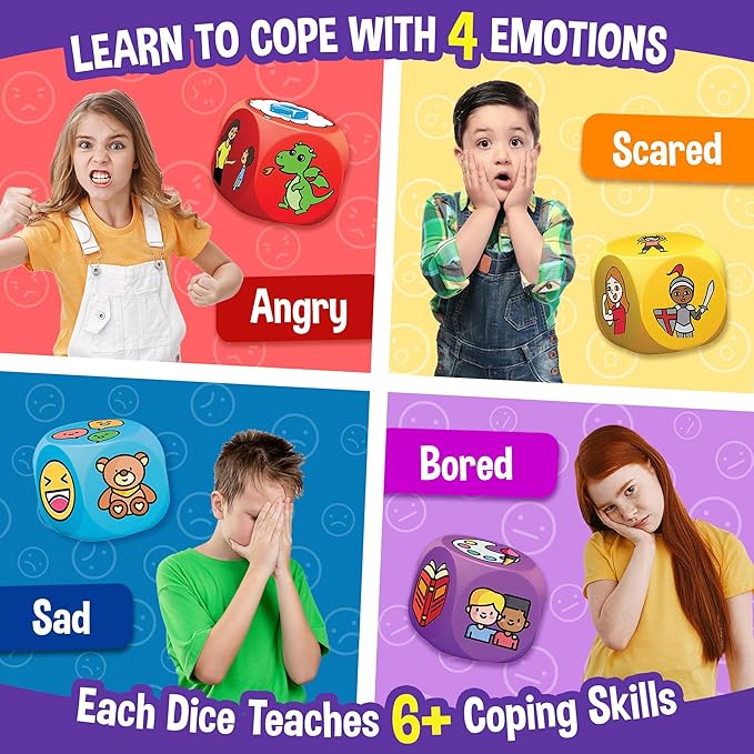 Roll with It | CBT Coping Skills Kit | Anger Management & Stress Relief | Social Emotional Learning Toys | Anxiety Relief | Ages 5-12 | Play Therapy & Calm Down Kit
