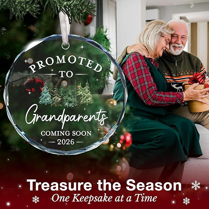 Pregnancy Announcement for Grandparents - Grandparents Baby Announcement Ornament, First Christmas as New Grandma, Elegant Gift for New Grandma, Promoted to Grandparent Celebration