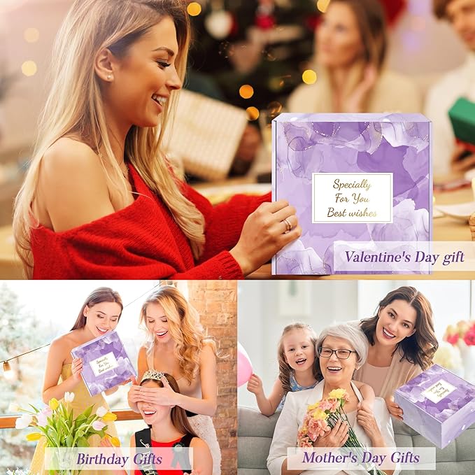 Birthday Gifts for Women Self Care Gifts Get Well Soon Gifts, Lavender Relaxation Spa Gift Basket Sets with Luxury Flannel Blanket, Unique Mothers Day Mom Gifts Basket for Mom Wife Grandma Sister