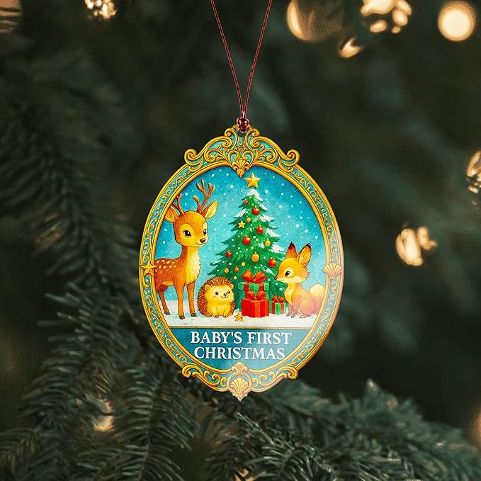 Baby’s First Christmas Ornament – Newborn Keepsake | Infant Ornament + Gift for New Parents – Baby 2025 – Christmas Ornament 2025 – Christmas Tree Funny Decorations Decoration