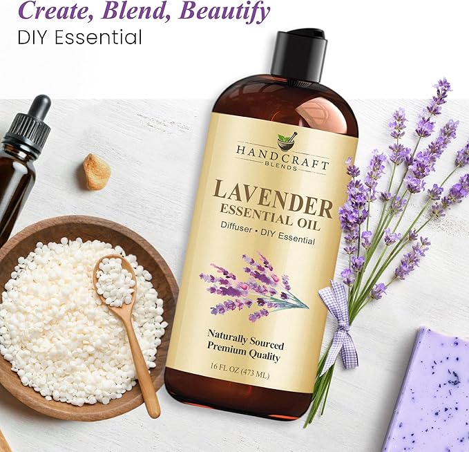 Handcraft Blends Lavender Essential Oil - Huge 16 Fl Oz - for Candle Making, Soap Making, Diffusers, and Aromatherapy