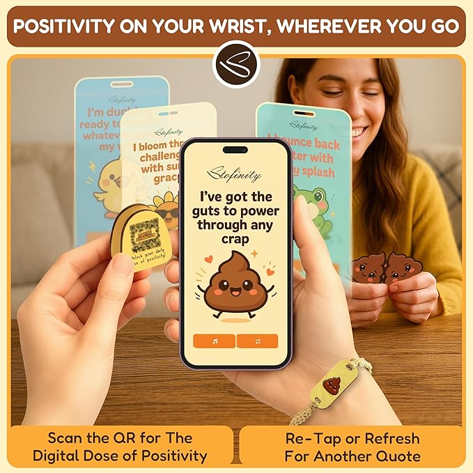 Positive Poo Affirmation Jar - 60 Funny Affirmation Cards For Women Men, Emotional Support Poop Gifts, Cute Birthday Gifts For Teens Girl Trendy Stuff, Unique Inspirational Gift For Him Her