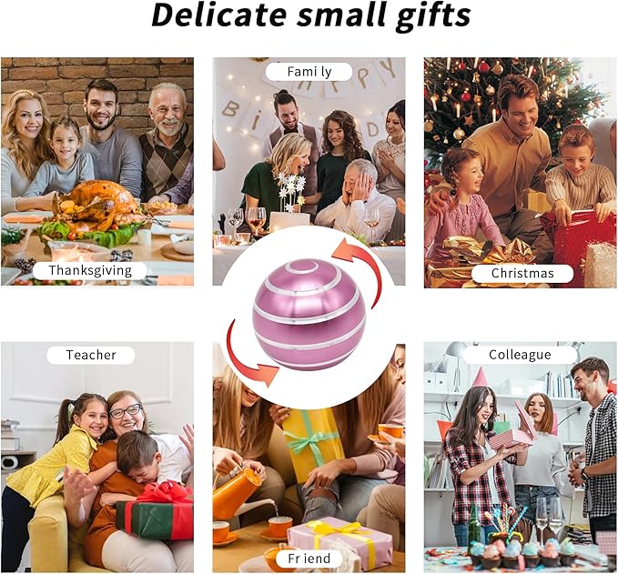 Desk Toys for Fidget Kinetic Cool-Gadgets: 180 Seconds Spinning Toy, Cool-Stuff Thing for Adult Teen Children Kid, Optical-Illusion Stress-Relief Gifts Ball for Man Women Home Office School Christmas