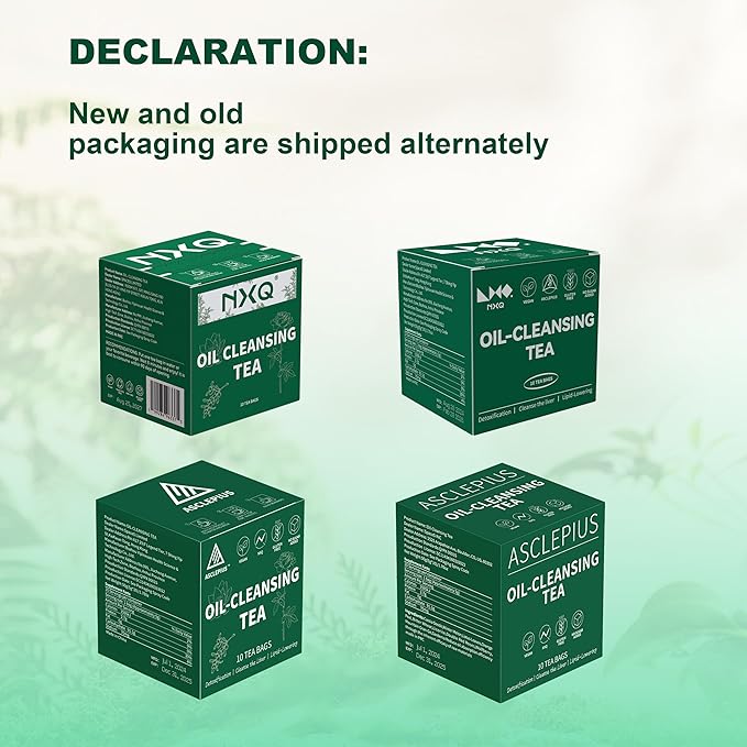 NXQ Oil Cleansing Tea (30 bags): Chinese Liver Detox Tea-10 Traditional Herbal-WinterMelon & Lotus Leaf-Oil Reducing Teabag-inner cleansing with Herbal Formula for Welness