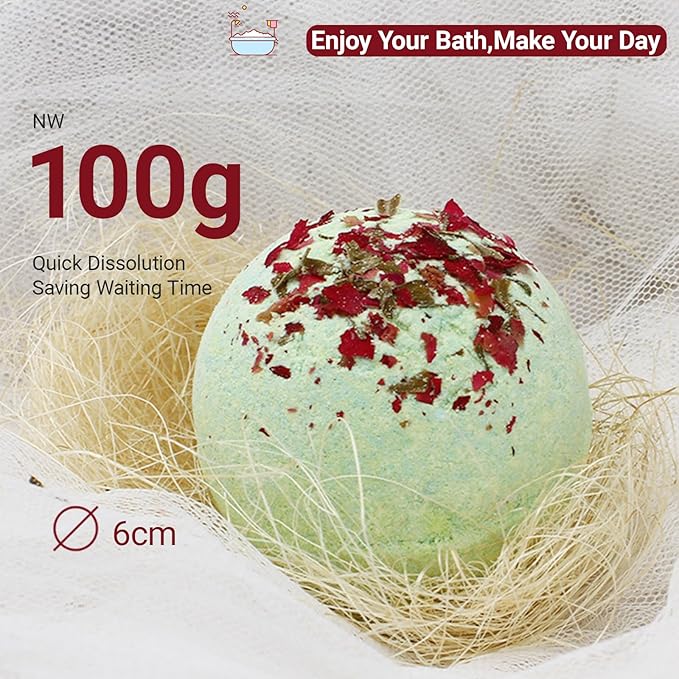Bath Bombs for Women Spa Gift Set with Maria-Rose Essential Oils Sea Salt Moisturizing Relaxing Birthday Gift for Her Bubble Bath Skincare Relaxation Aromatherapy Gifts 1 Pack