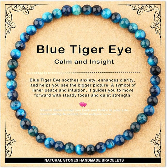 AD Beads 4mm6mm8mm10mm Handmade Bracelet - Natural Gemstone for Peace and Tranquility - Meditation, Yoga, Healing and Energy Gift for Unisex