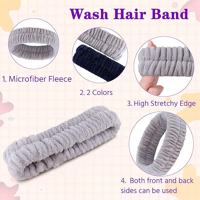 Spa Headband, Makeup Headband for Washing Face, Skincare Headbands for Girls Women, Soft Facial Makeup Head Band