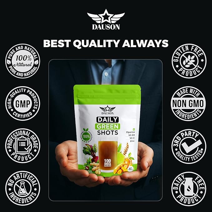 Daily Green Shots β Superfood Powder with Wheatgrass, Matcha, Beetroot, Ashwagandha, Turmeric & Prebiotics β Immunity & Energy Support β Vegan Greens Supplement β 100 Shots