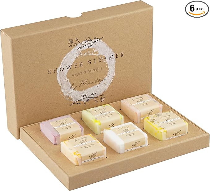 Premium Organic Shower Steamer- Shower Steamers Aromatherapy Essential Oil Infused, 6 Cubes Body Restore Shower Steamers Spa Gifts for Women, Shower Bomb