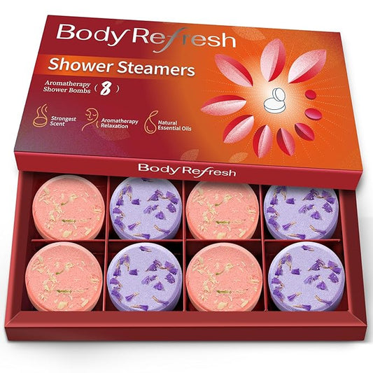 Shower Steamers Aromatherapy - 8 Pack Shower Bombs with Natural Essential Oils, Birthday Gifts for Women Self Care Relaxation Home SPA Stress Relief, Gifts for Girlfriend Teacher Womens Christmas Gift