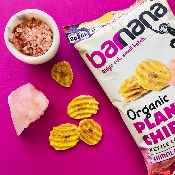Barnana - Organic Plantain Chips, Himalayan Pink Salt, Healthy Snack Made With 100% Coconut Oil, Non-GMO, Potato Chip Alternative, Zero Sugar, Paleo, Grain-Free, USDA Organic, Vegan (2 oz, 6-Pack)