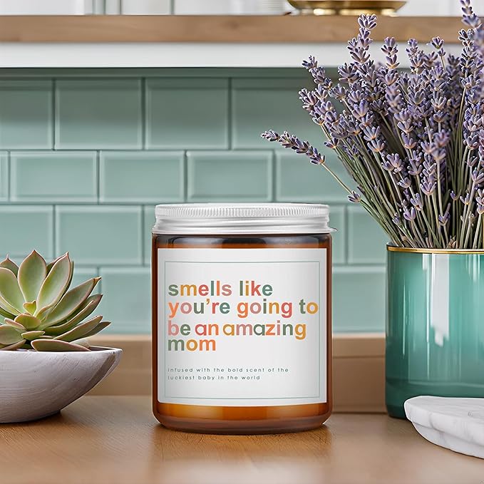 Mothers Day Gifts for Mom,New Mom Gifts,Gift for New Moms,Mothers Gift After Birth-7 OZ Lavender Soy Wax Candle