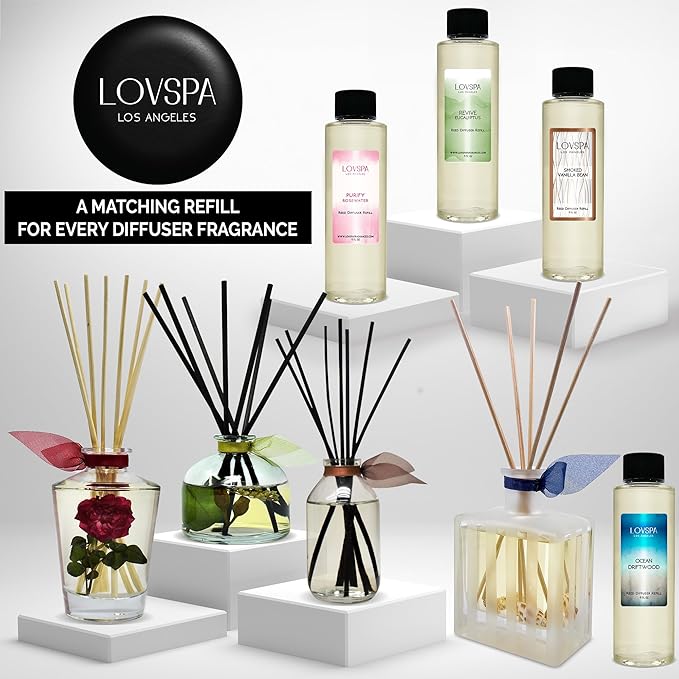 LOVSPA Christmas Cabin Diffuser Oil - Holiday Essential Oils for Diffuser Refill & Air Freshener Room Spray - Long-Lasting & Natural Home Fragrance, Scented Oil for Diffusers, USA Made, 4oz