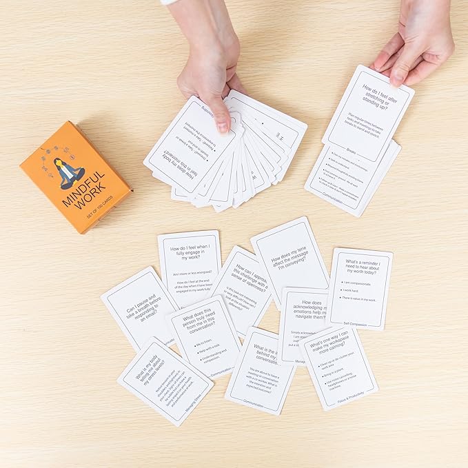 100 Mindful Work Cards – Mindfulness & Self‑Care Prompts for Professionals | Desk & Travel Deck for Stress Relief, Focus, Motivation & Well‑Being
