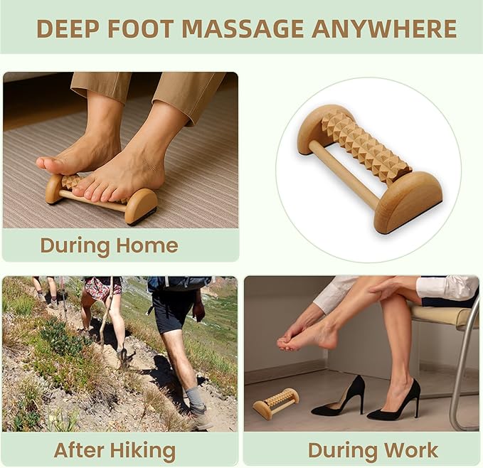 3Pcs Wooden Massage Tools,Lymphatic Drainage Massager ,Maderoterapia Kit for Deep Tissue,Muscle Pain Relief, Anti-Cellulite,Body Sculpting & Shaping,Foot Roller for Plantar Fasciitis