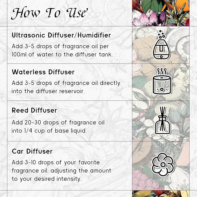 HIQILI English Pear &Freesia Diffuser Oil, Long-Lasting Refill for Humidifiers & Reed Diffusers, Hotel-Grade Scent, Suitable for Home Use - 0.34 Fl Oz