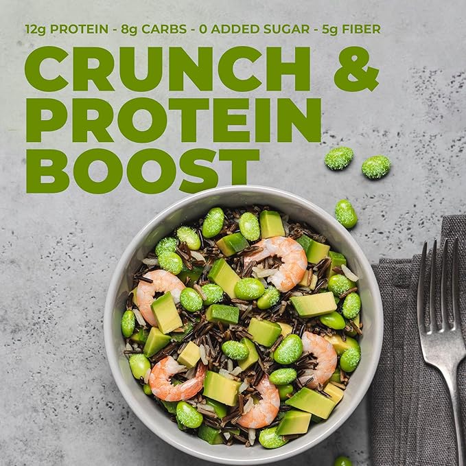 Crunchy Dry Roasted Edamame Beans Snack by Zest Delites, Sea Salt, Vegan, Low Calorie (110cal) High Protein Snacks (12g), Low Carb, Keto, Gluten Free, 0.9 oz 24 Packs