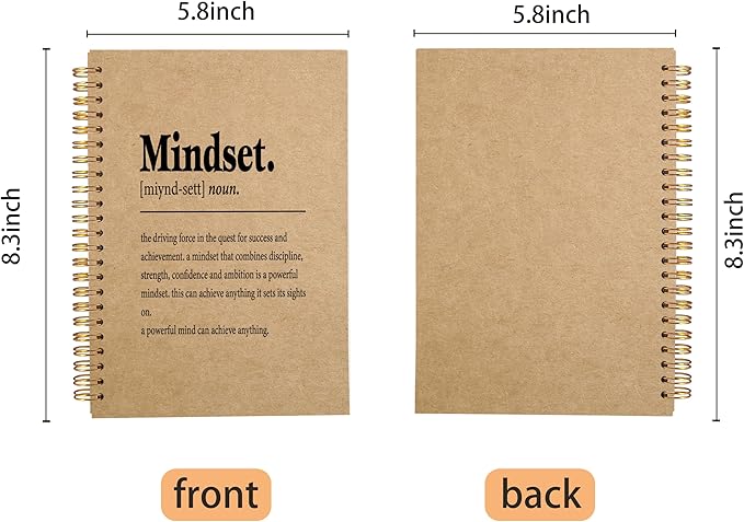 Inspirational Spiral Notebook,Inspirational Journal,Inspirational Journal for Women Men Writing,Mindset Spiral Notebook 5.5x8.3 Inch Kraft Paper