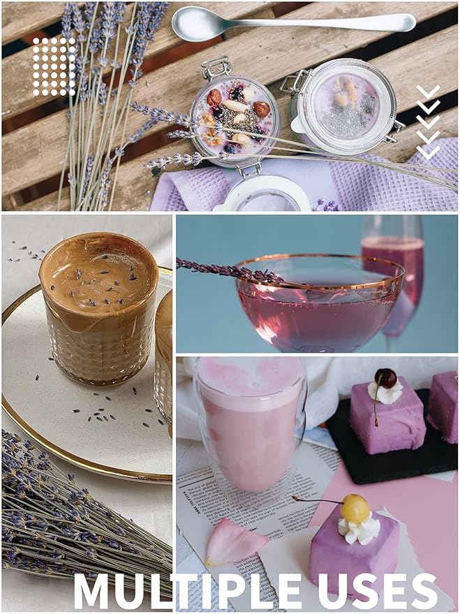 HYNTMYT Lavender Tea, Food Grade Lavender Herbal Tea, Natural Dried Lavender Buds for Tea, Baking, Lemonade, Fresh Aroma, 115g