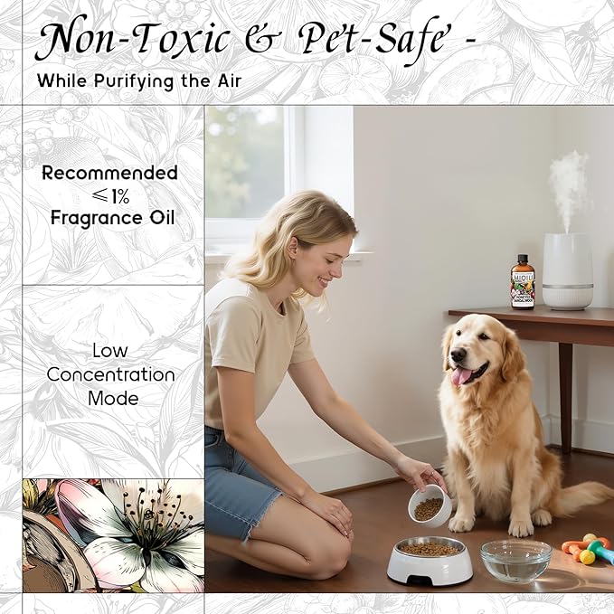 HIQILI Honeyed Sandalwood Diffuser Oil for Car Air fresheners, Ultrasonic or Reed Diffuser, Relaxing & Cozy, Hotel Scent - 3.38 Fl Oz