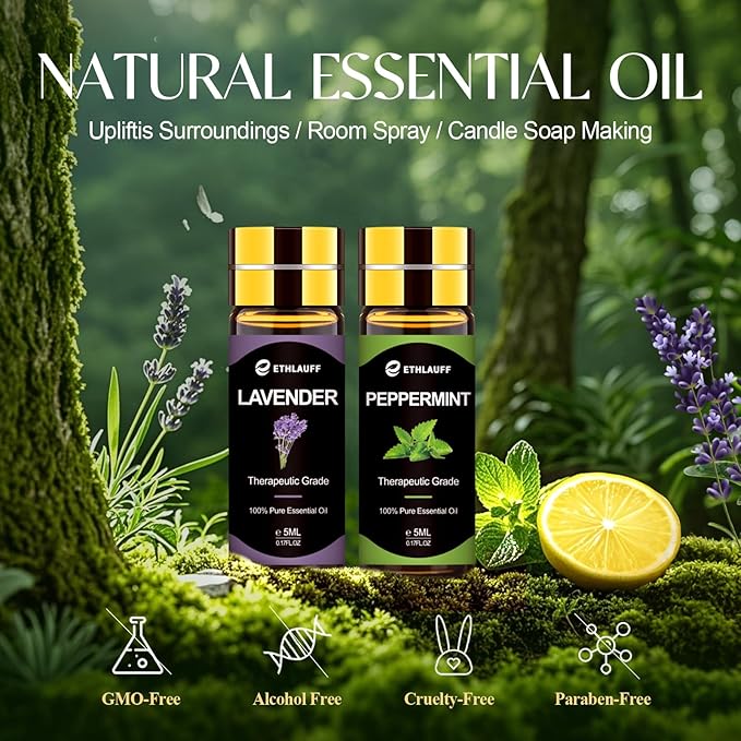 Top 12 Essential Oils Set, Pure Essential Oil for Diffuser, Humidifiers, Skin Care, Massage, Fragrance Oil Scent for DIY Candle and Soap Making, Gift for Friend