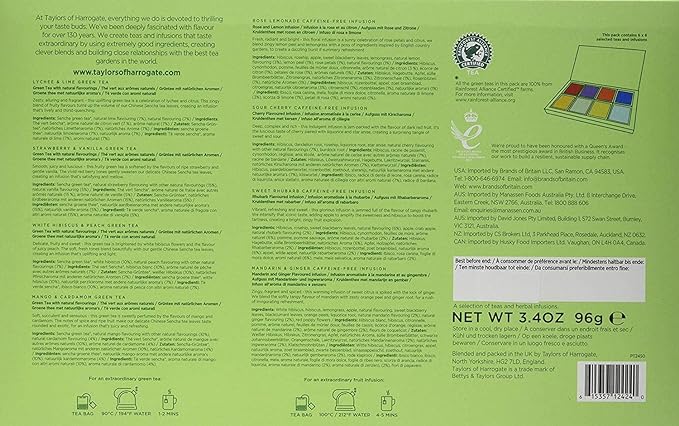 Taylors of Harrogate Green Tea & Herbal Infusions Variety Box, 48 Count