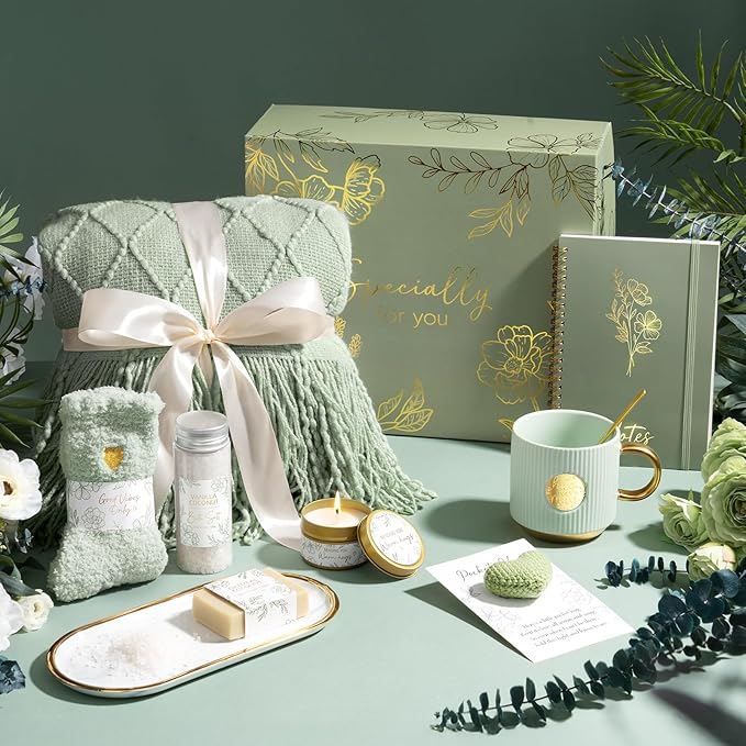 Self Care Gifts for Women Get Well Soon Gift Baskets, Unique Birthday Gifts for Women Spa Care Package, Sympathy Inspirational Thinking of You Gift Set for Mom Her Sister Best Friend Wife Girlfriend