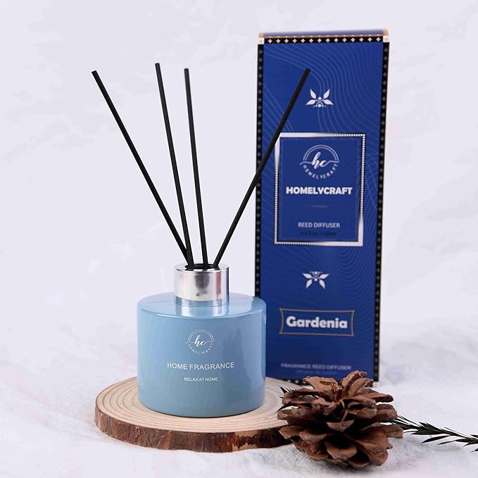 Reed Diffuser Set β 3.38 fl oz (120ml) | Premium Clean Oil Scent Diffuser with Blue Gardenia Fragrance | Elegant Home DΓ©cor for Living Spaces, Holidays, Weddings & Hotel Collection.