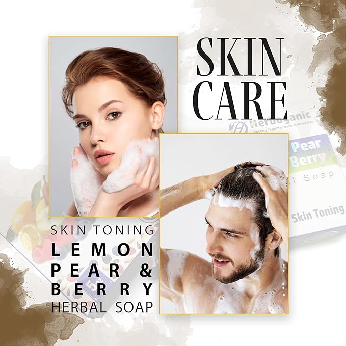 HERBOGANIC Lavender Herbal Soap | Pack of 6 of 5oz soap Bar | Ideal for Men and Women, Soothing and Nourishing Soap for Moisturization