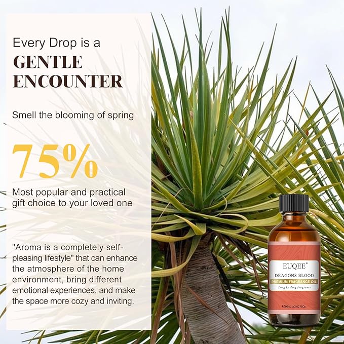 EUQEE Dragons Blood Fragrance Oils, 60ml Scent Essential Oils with Glass Dropper for Diffusers, Soap Making, DIY Bath Bombs - 2.02Fl oz