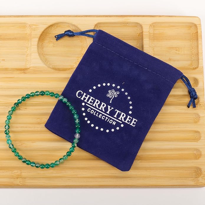 Cherry Tree Collection - Small, Medium, Large Sizes - Gemstone Beaded Bracelets For Women and Men - 4mm Round Beads