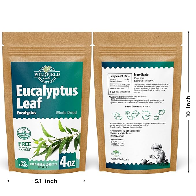 4 oz Dried Eucalypt Leaves Dry Herbal Tea (Eucalyptus) 113g Long Big Eucalyptus Leaf Herb Hojas De Eucalipto