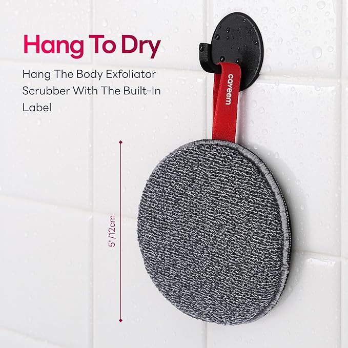 Exfoliating Body Scrubber, Extra Rough Shower Exfoliator Sponge, Body Exfoliating Sponges for Remove Dead Skin, Bath and Body Exfoliate Buffer, Round Sponge for Women (2 Pack)