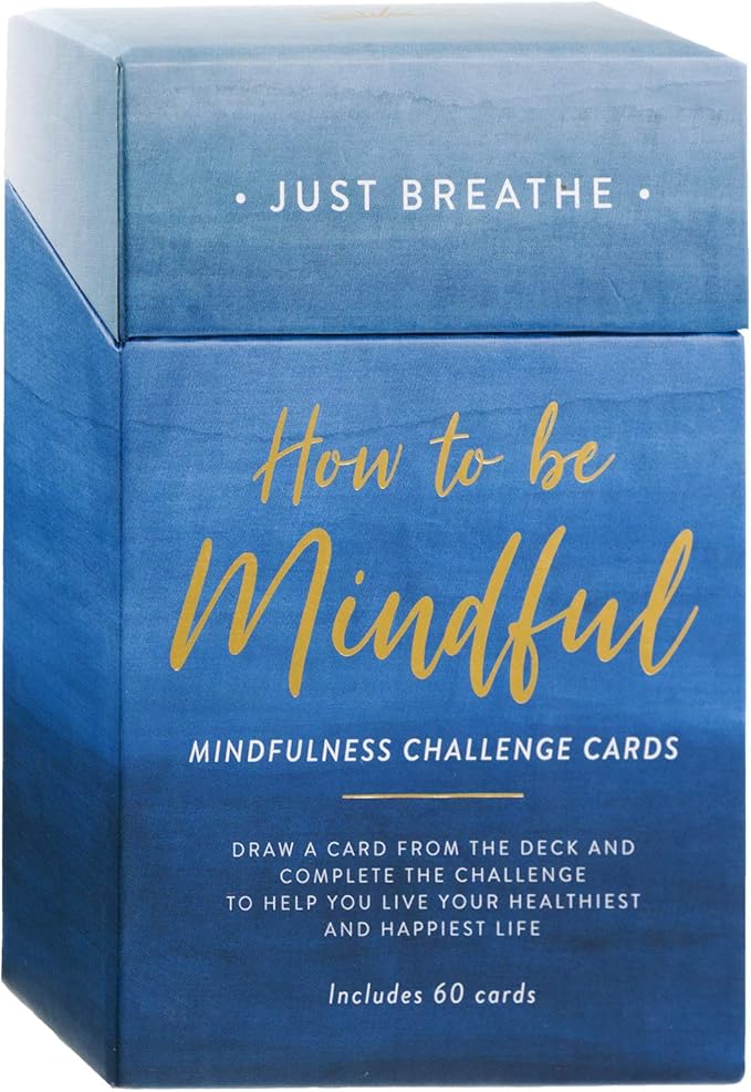 WORLD TRAVELER Eccolo How to be Mindful Challenge Cards - 60 Mindfulness Cards - Self Care Cards for Daily Positive Thoughts and Affirmations - Mindfulness Gifts & Affirmations Cards