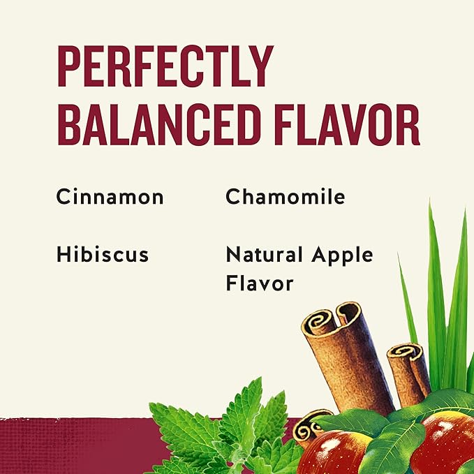 Celestial Seasonings Cinnamon Apple Spice Herbal Tea, Caffeine Free, 20 Tea Bags Box (Pack of 6)