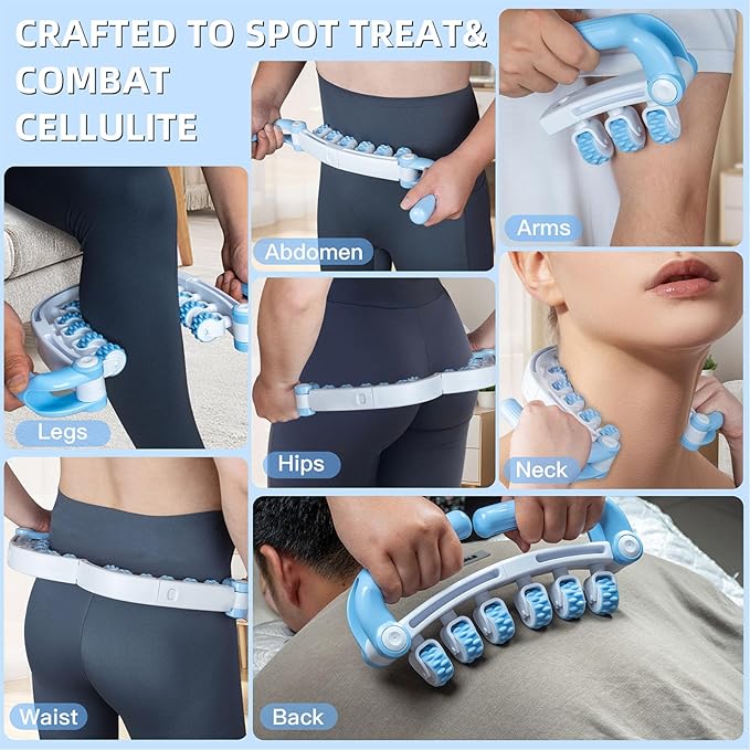 Cellulite Massage Roller, Cellulite Remover Tool for Thighs, Waist, Legs, Calf, Lymphatic Drainage, Fascia Massage, Anti-Celulitis, Body Sculpting, Relax Muscle Pain Relief Tool