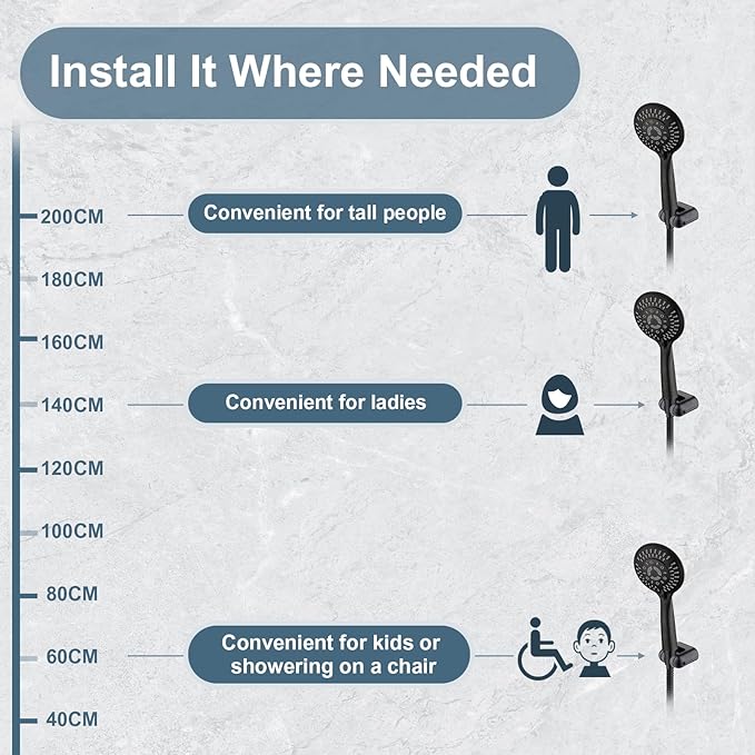 BRIGHT SHOWERS Shower Head Holder Wall Mount, Adjustable Handheld Shower Wand Holder with Universal Fit and Angle Adjustment, Oil-Rubbed Bronze