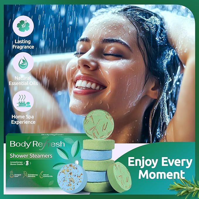 Shower Steamers Aromatherapy - 8 Pack Eucalyptus Mint Shower Bombs with Essential Oils, Birthday Gifts for Women Self Care Relaxation Home SPA Stress Relief,Gifts for Girlfriend Teacher Christmas Gift