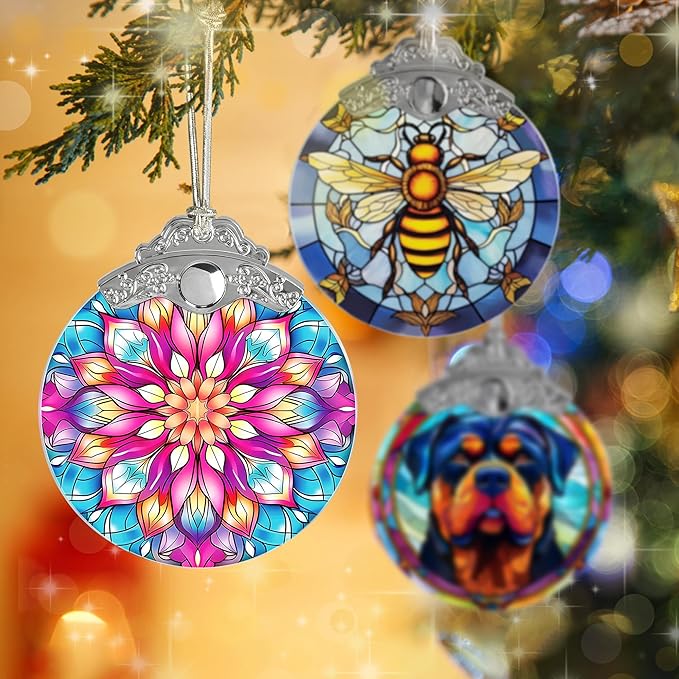 Lotus Flower Christmas Ornament - Hanging Decor & Suncatcher - Gifts for Lotus Lovers