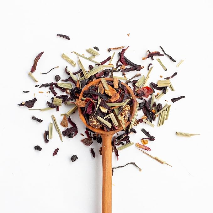 JusTea WINTER WONDERLAND | Loose Leaf Purple Tea | Recyclable Refill Pouch | 40+ Cups (2.8oz) | Very Low Caffeine | Award-Winning | Fair Trade | Non-GMO