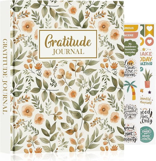 Lanpn Daily Gratitude Journal for Woman Men, The 5 Minute Gratitude Diary with Prompts, Leather Mindfulness Affirmation Planner, Mental Health Guided Notebook Better Every Day Reflection, 156 Page