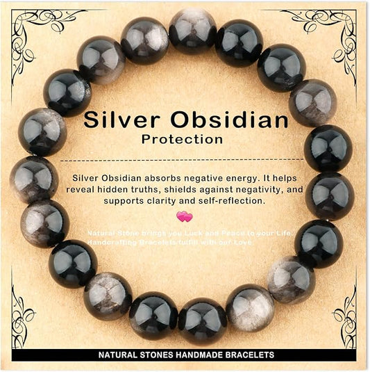 AD Beads 4mm6mm8mm10mm Handmade Bracelet - Natural Gemstone for Peace and Tranquility - Meditation, Yoga, Healing and Energy Gift for Unisex