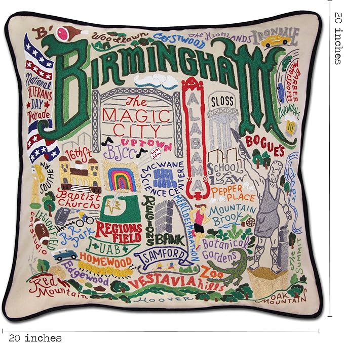 Catstudio Birmingham Embroidered Decorative Throw Pillow