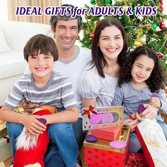 Fidget Toys Sensory Stones for Kids and Adults,6 PCS Texture Worry Stone for Anxiety Autism Teen Calm Down & ADHD Stress Relief,Quiet Fidgets for Classroom Small Prizes Gifts for Travel Toy