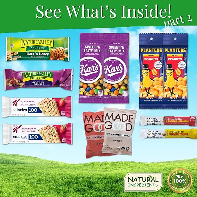 Healthy Smart Snack Box – 24-Count Premium Variety Pack | Better-for-You Snacks for Work, School, Travel, & Gifting