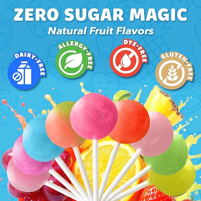 Zolli KETO Pops Sugar Free Lollipop Candy, Vegan, Gluten-Free, Diabetic-Friendly, 5.2oz Resealable Pouch
