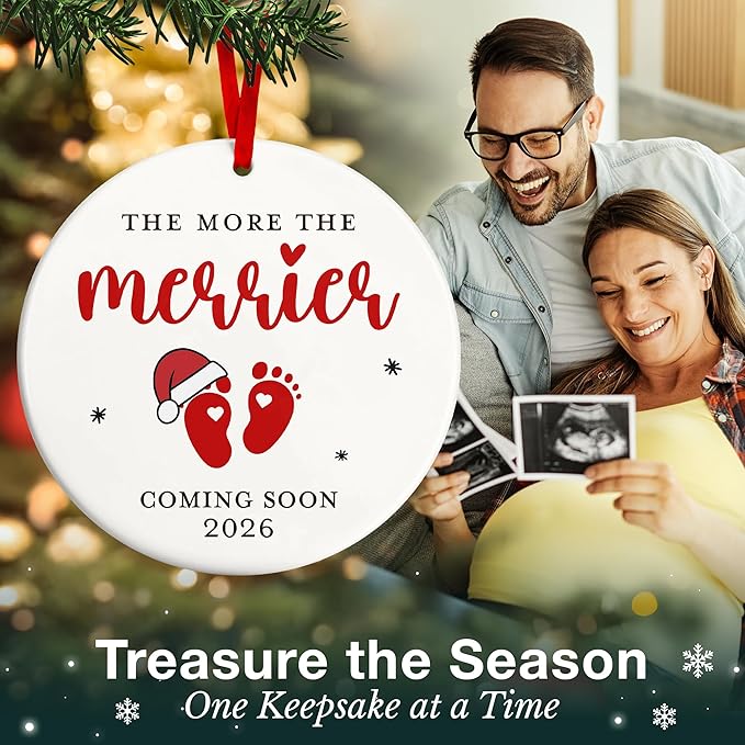Pregnancy Gifts for Expecting Mom - Unique Baby Announcement Ornament for Gender Reveal, Perfect for New Dad and Mom, Memorable for New Parent, Pregnant Women, mom to be
