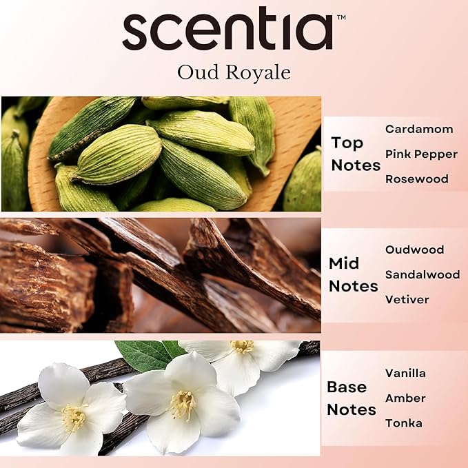 Diffuser Oil Inspired by TF's Oud Wood Perfume, Scentia Oud Royal Fragrance Oil, Perfume Dupe, Aromatherapy Essential Oil Fragrance Set for Ultrasonic, Cold Diffusers, Candle Making 50 mL, 1.67Fl Oz