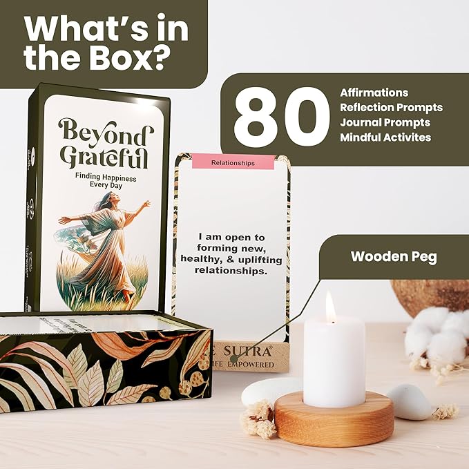 Men & Women Daily Affirmation Cards – Positive Quotes for Mental Health Therapy, Meditation, Self-Care & Stress Relief, Secret Motivational Manifestation Mindfulness Birthday Gifts - 80 Cards Deck