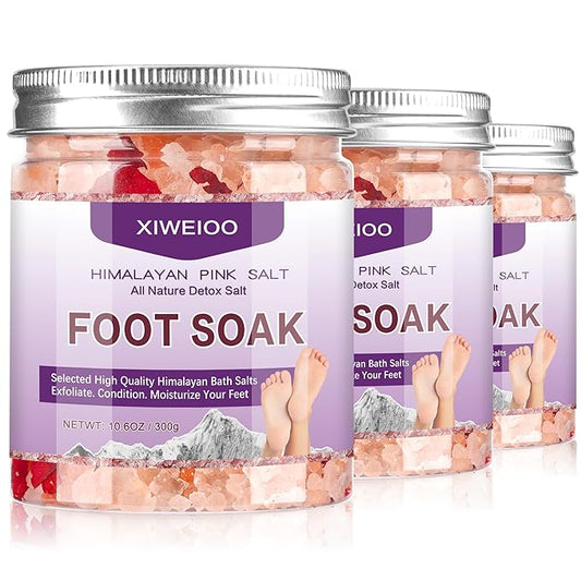 Foot Soak Kit Pack of 3 Natural Epsom Salt Rose- Essential spa Itching,Foot Bath Salt Tea Tree Oil Soak Care Pedicure Feet spa Message Tea Tree Oil